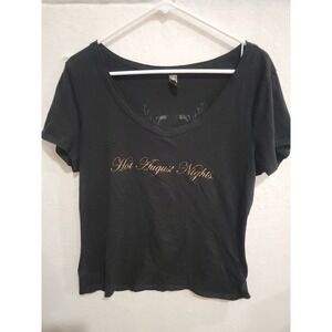 Hot August‎ Nights XL T-Shirt Preowned District Made Rose Wings Graphic Black